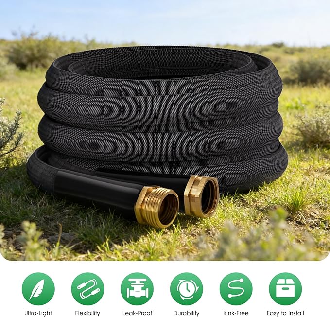 Garden Hose 50FT, Non-Expanding Water Hose Ultra Lightweight, Kink-Free, Burst-Resistant, Lead-Free, Flexible & Durable High-Pressure Hose for Yard, Lawn, Outdoor, Car Washing