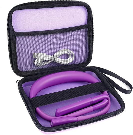 Voilet Neck Light with Storage Case, 10-80Hrs Eye-friendly Book Reading Light, Knitting Crochet Sewing Craft Light Rechargeable Adjustable, Christmas Birthday Gifts for Book Lovers Knitters Crafters