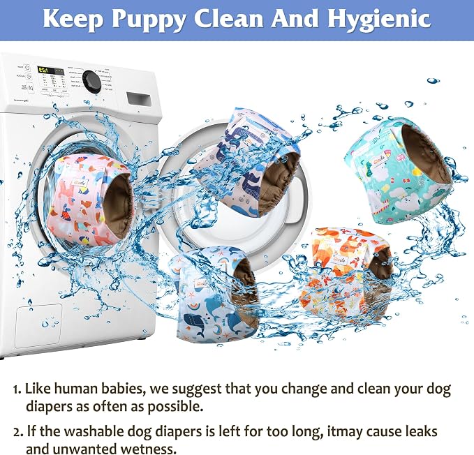 5 Pack Dog Diapers Male Reusable, Premium Belly Bands for Dogs, High Absorbing Male Dog Pee Wraps for Doggie in Incontinence or Excitable Urination,Squirrel XL