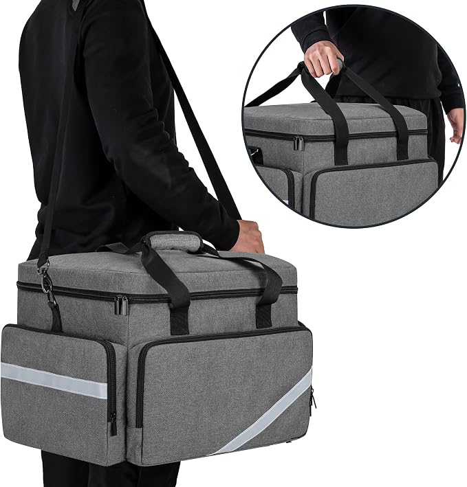 Trunab Rolling Medical Bag with Detachable Trolley, Nurse Responder Case | 15.6" laptop sleeve, Removable Dividers, Empty Bag for EMT/EMS/Doctors/Nurses