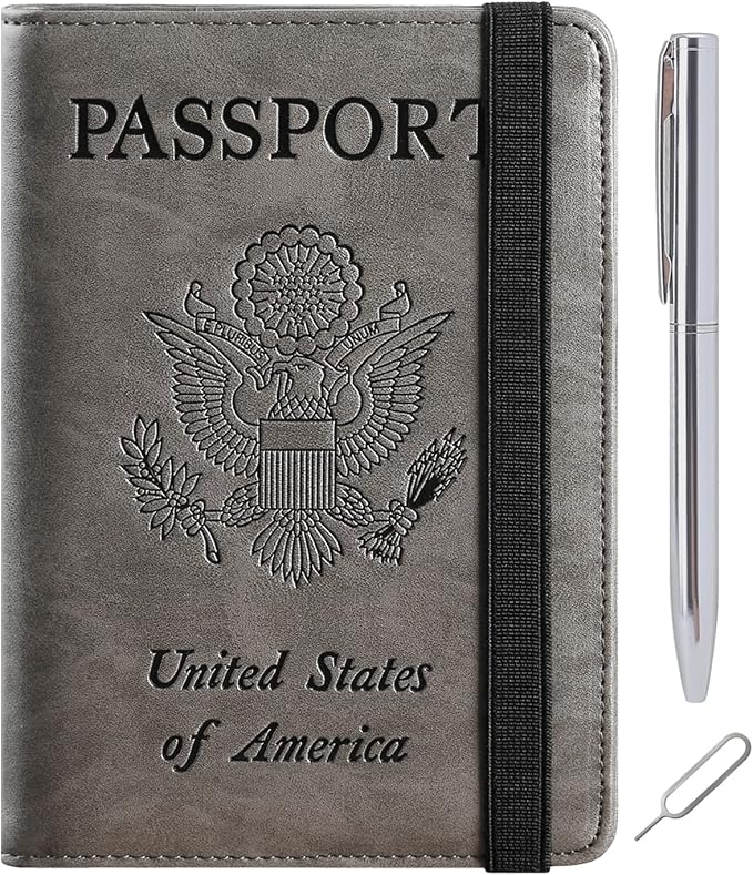 Passport Holder, Travel Essentials, Passport Cover, RFID Travel Wallet | Passport Wallet, Travel Accessories, RFID Blocking, Synthetic Leather Card Case, International Must Haves, For Women Men