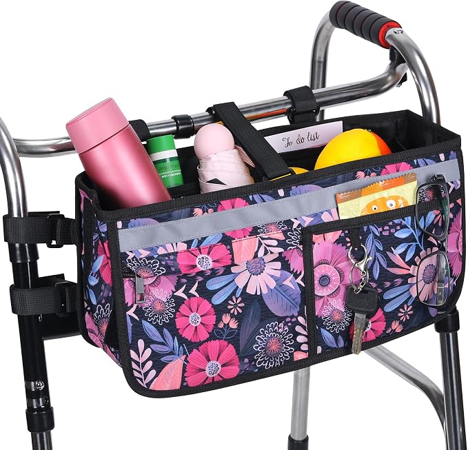 Walker Basket, Walker Accessories - Walker Tray, and Storage Bag for Folding & Rolling Walkers – Ideal for Seniors