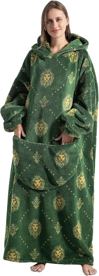 Blanket Hoodie, Long Hooded Blanket Sweatshirt as Birthday Gifts for Women Men, Long Wearable Blanket for Women Men.