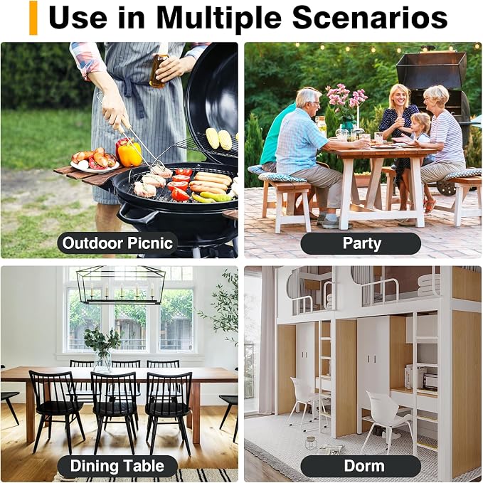 Portable Folding Chair with Handle, Heavy Duty Round Fold Stool Chair | 550lbs Capacity for Adults, 24 Inch Foldable Stool for Dorm, Kitchen, Vanity, Church and Outdoor use