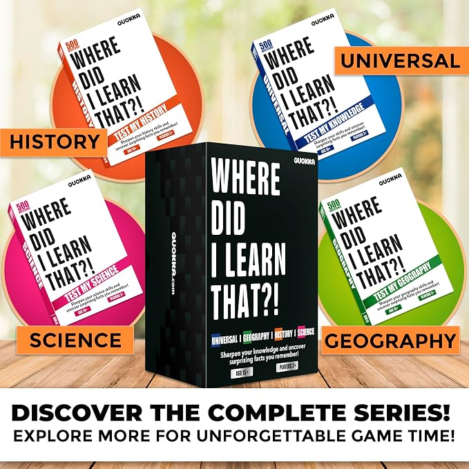 Trivia Card Games for Adults — Family Board Games for Teens and Adults | 500 Science Questions Trivia Cards with Answers – Fun Party Game for Family Game Night