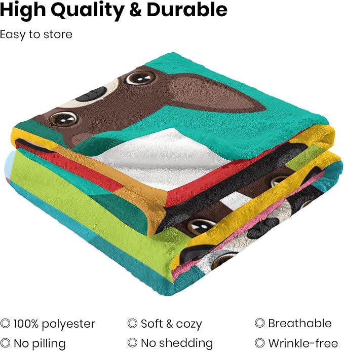 Boston Terrier Blanket for Kids 40x50 Inches - Plush Fleece Throw Blankets for Boys & Girls - Cozy Dog Themed Blankets for Bedroom & Car - Boston Terrier Lover Gift - Soft Pet Decor Blanket