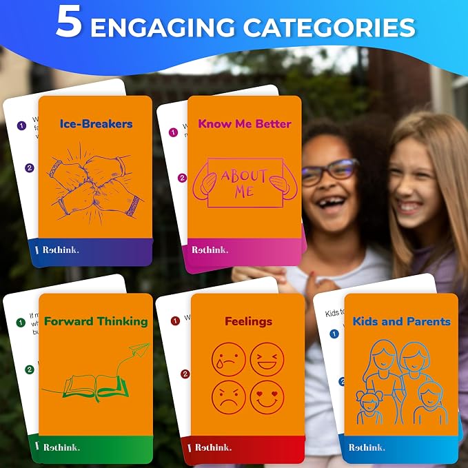 Quokka Conversation Cards Game - Fun Talking Board Game for Family Night | Kids Edition - 500 Questions - Kids Conversation Cards Premium Version - Share Thoughts