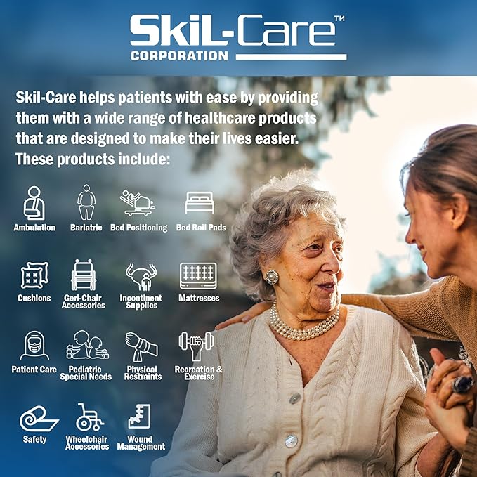 Skil-Care Gel-Foam X-Cushion with Low-Shear I Cover, 16" W x 16" D x 2.5" H, Pressure-Relieving Wheelchair Seat Cushion, Black, 751031