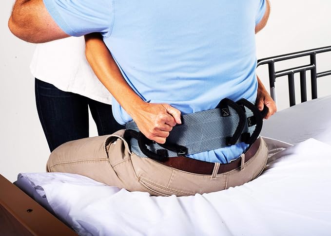 Patient Aid Gait Belt w/Handles, Transfer & Lift Aid for Elderly & Therapy | Padded Handles for Secure Grip | Quick-Release Buckle | Transfer & Lift Assist for Elderly, PT & Rehab | Anti-Slip