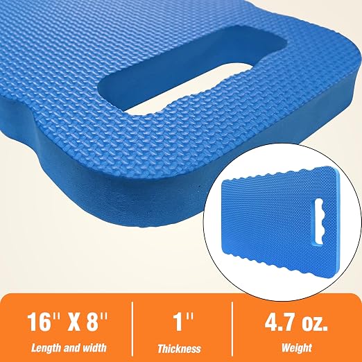 Gardzen Garden Kneeling Pad - for Gardening, Baby Bath, Yoga, Pilates, Exercise, 16"x8"x1", Blue | EVA Foam Kneeler Pad for Gardening, Baby Bath, Yoga, Pilates, Exercise, 16" x 8" x 1", Blue, 1 Pack
