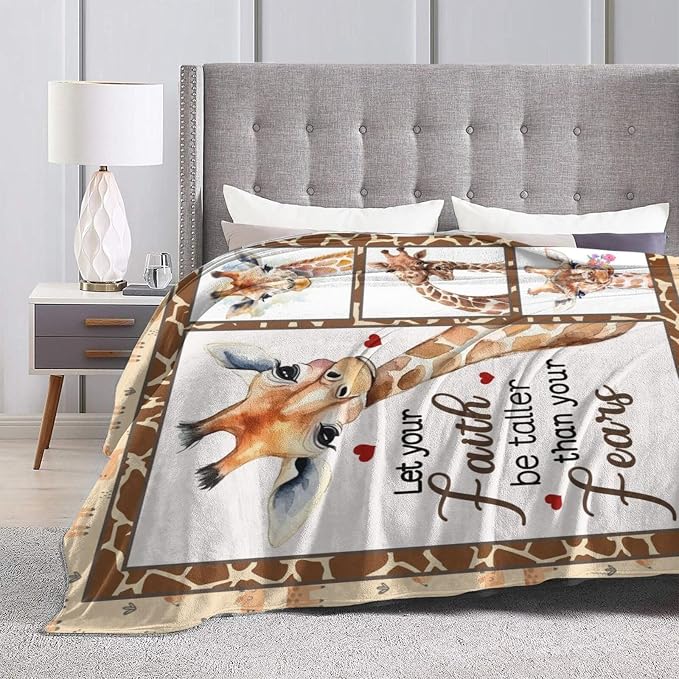 Giraffe Blanket Soft Cozy Cute Giraffe Throw Blanket Warm Giraffe Flannel Fleece Plush Blanket Stuff Animal Decor Blanket Gifts for Lover Kids Girls Boys Women Adults Bed Travel 50"x60"
