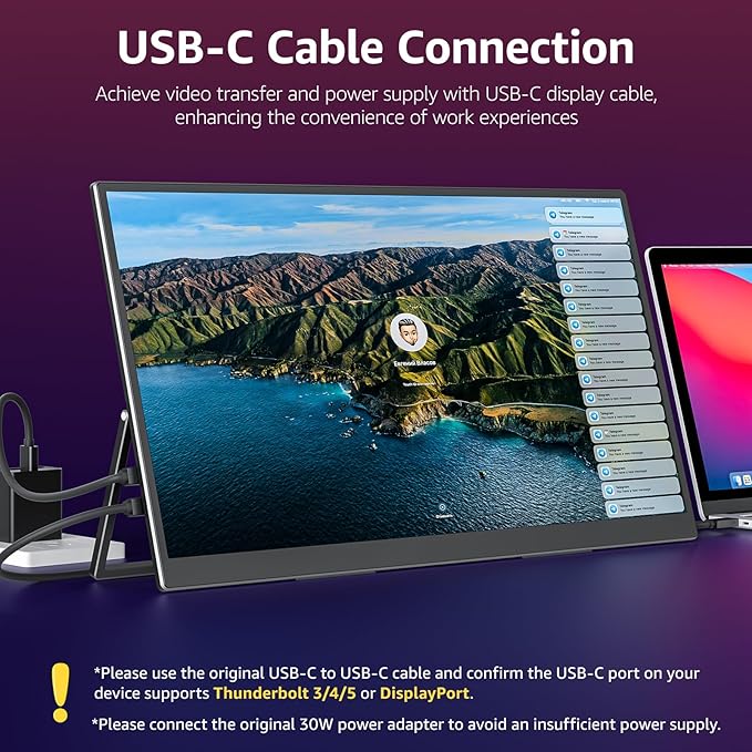 VisionOwl Large Portable Monitor 18.5-Inch 1080P FHD 100Hz Refresh Rate Laptop Monitor, 125% sRGB, IPS Panel, USB-C & HDMI for Laptop, PC, Mac, PS5, Xbox, Built-in Kickstand, Speakers, VESA Mountable