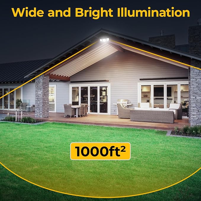 Solar Motion Sensor Outdoor Lights, 3 Modes LED Security Flood Light with Remote Control, IP65 Waterproof Solar Powered Outside Wall Light for Garden Patio Garage Yard (1, LED Matrix-Black)