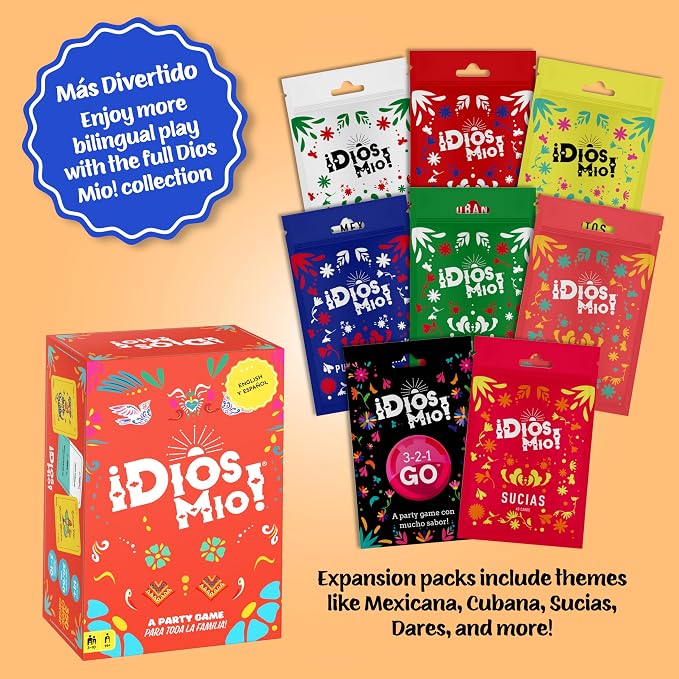 Dios Mio! Latino Party Game - 275 English y Espanol Cards for Latinos, Ages 17+ and 2+ Players | 275 cartas en inglés y español para Latinos, mayores de 17 años y 2+ jugadores