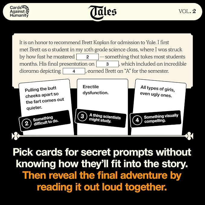 Cards Against Humanity Tales Vol. 2 • A New Twist on The Classic Adult Party Game • Fill in The Blanks of Horrible Stories with Your Cards