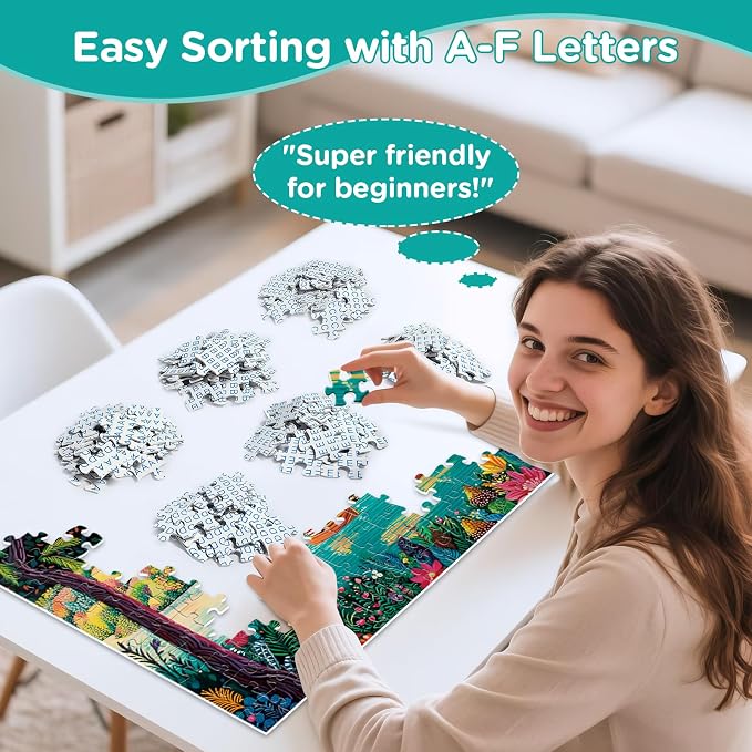 500 Piece Puzzles for Adults,Mountains Lake Cottage Jigsaw Puzzles | Nature Puzzle 500 Pieces for Teens Adults Seniors, Forest Valley Puzzle for Adults, Summer Vacation Puzzle Game Toy Gift