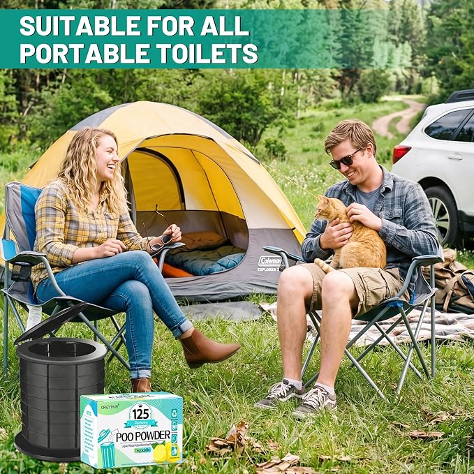 Poo Powder for Portable Toilet Gel Powder, Camping Toilet Gel | Pee Powder, Eco Toilet Gel for 650ml Urine/10g, Toilet Gel Powder for Outdoor Camping and Hiking
