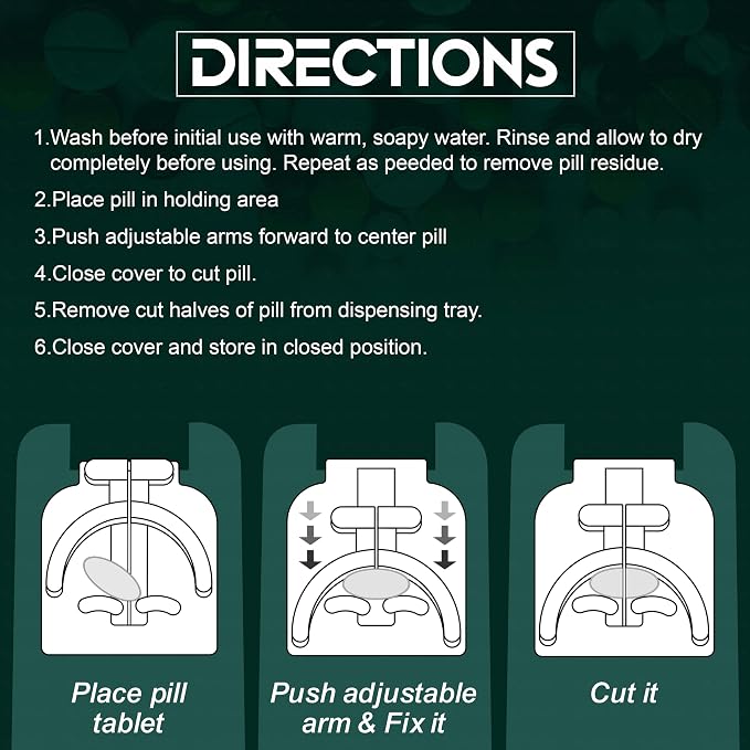 OTICA Pill Cutter and Splitter Daily Usage, Safely Cut Pills and Tablets, Use Our Petent Design Pill Cutter For Precise Separation , Easy Pill Centering Technology, Travel Sized