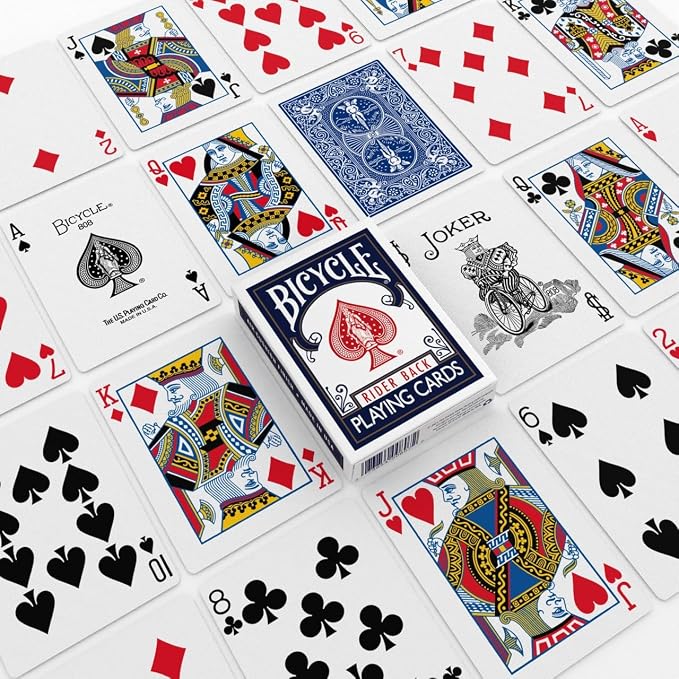 Bicycle Rider Back Playing Cards 2 Pack Poker Size Red and Blue | Air Cushion Finish, Over 140 years of trusted quality, Perfect for poker and blackjack, 52 cards plus 2 Jokers