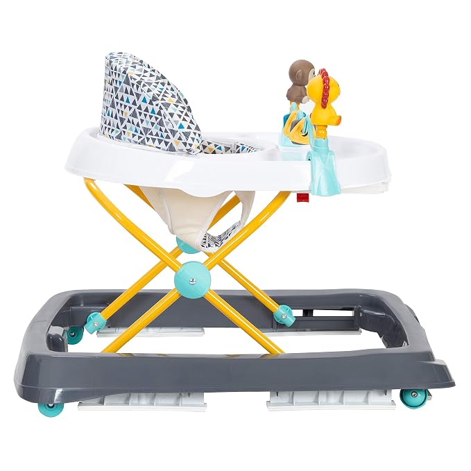 Smart Steps Trend Activity Walker with Removeable Toy Bar, Multi-Directional Front Wheels, Tray, Adjustable Height and Flat Fold Frame for Storage, Ages 6 Months +, Zoo-ometry Grey