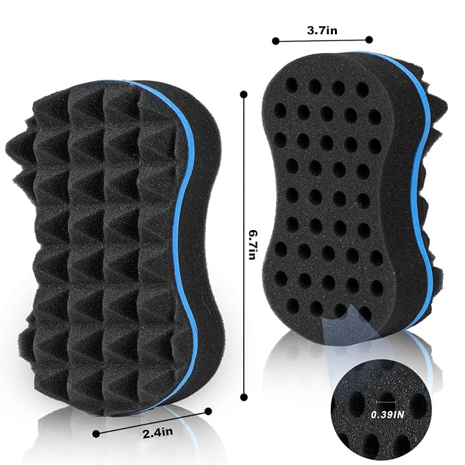 Hair Sponge for Curls, Small Holes Hair Sponges for Men Curls, Curling Sponge for Men Double-sided, Hair Sponges for Natural Hair Women, Twist Brush, Hair Twist Tool 1Pcs
