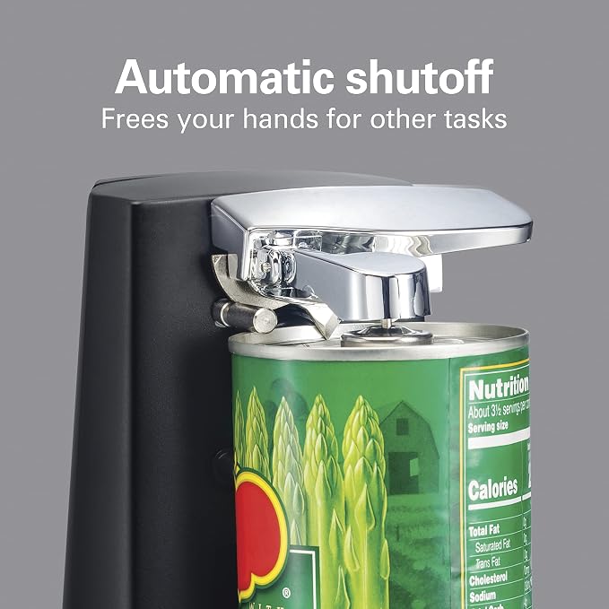 Hamilton Beach Extra-Tall Electric Automatic Can Opener with Easy-Clean Detachable Cutting Lever, Cord Storage,Black (76702), Cord Storage, Knife Sharpener (Pack of 2)