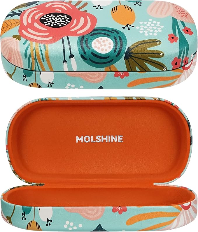 molshine Hard Shell Sunglasses Case,Classic Large Glasses Case for Women Men,Sunglass Eyeglasses