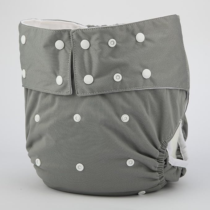 Teen Adult Cloth Diaper Nappy Reusable Washable for Disability Incontinence Men Boys (Grey)