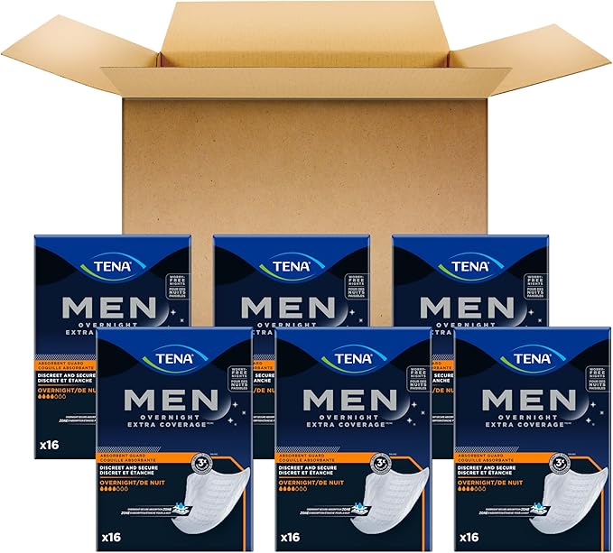 TENA Incontinence Guards, Overnight Absorbency & Advanced Odor Protection, Incontinence Guards for Men, 96 ct