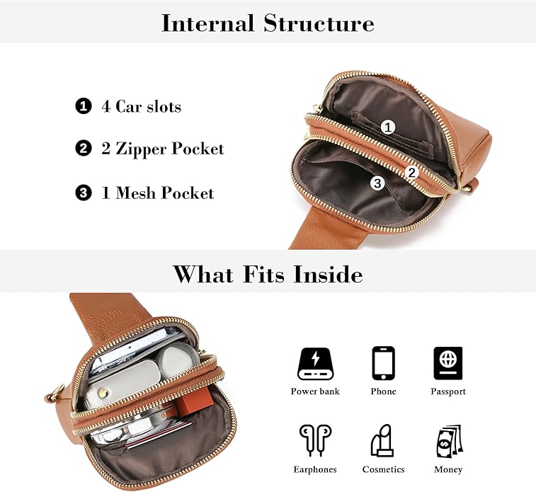 Lightweight Small Crossbody Sling Bag for Women | Mini Travel Purse,Multi-pocket with Card Slots,Durable Vegan Leather,Everyday Carry