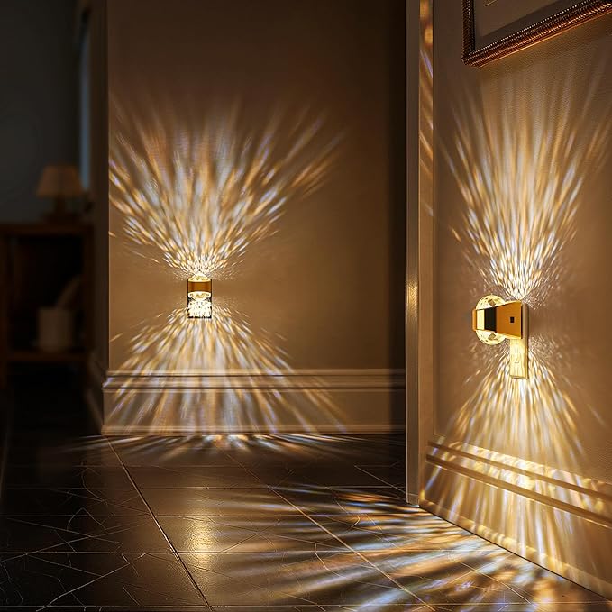 Briignite Night Light, Gold Night Lights Plug into Wall, LED Projector Night Light, Soft White for Bedroom, Dimmable Brightness Dusk to Dawn Nightlight for Kids, Bathroom, Gaming Room, Home Decor