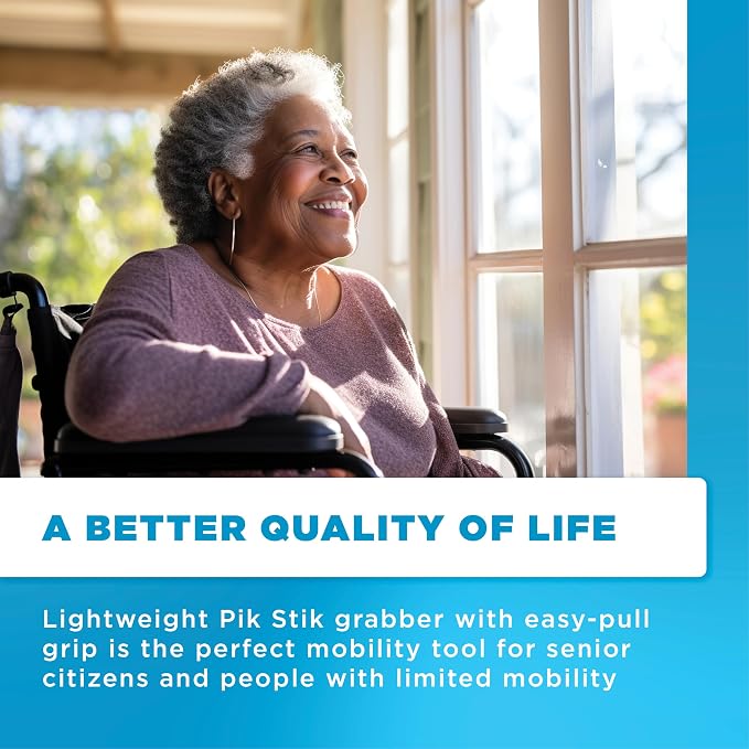 36-Inch Folding Grabber Reacher Tool, Blue, for Seniors | Magnetic Tip, 360° Rotating Jaw, Ergonomic Trigger Grip, Folds & Locks for Storage, Post-Surgery & Arthritis Recovery Aid
