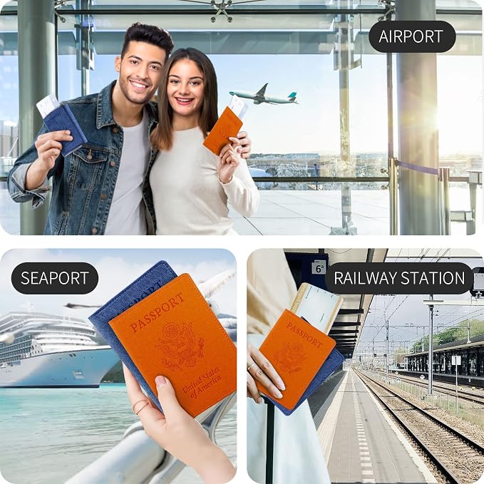 Passport Holder,Travel Accessories,Travel Gifts(Organge)