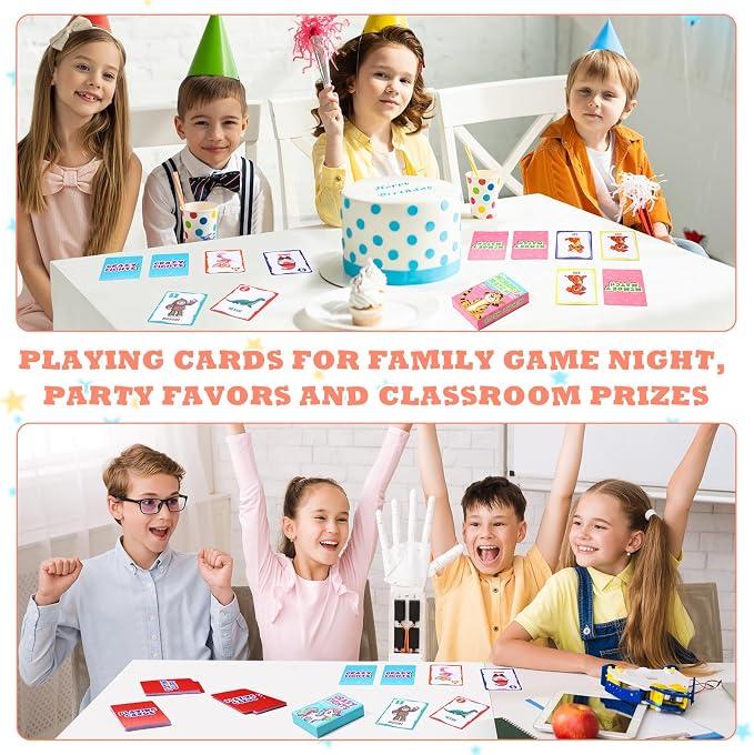 Zubebe 42 Pack Kids Card Games Gifts Bulk Classic Playing Card Game Set for Kids Includes Go Fish, Old Maid, Crazy Eights, Memory Match, Slap Jack, Playing Toy for Party Favors (Classic)