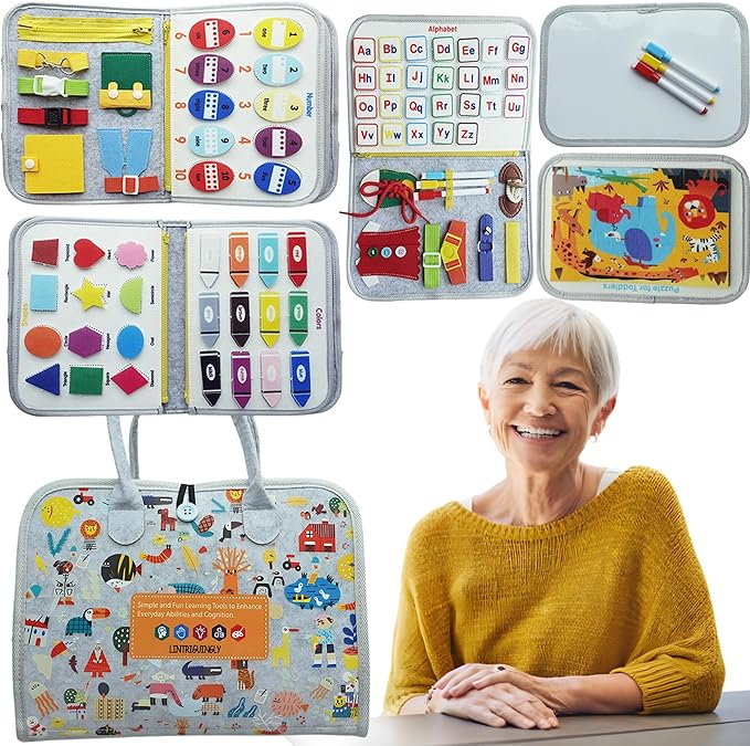 Fidget Blanket for Adults with Dementia, Dementia Activities for Seniors & Alzheimer’s Patients, Sensory Blanket Busy Board, Dementia Fidget Toys for Elderly，Anxiety Relief