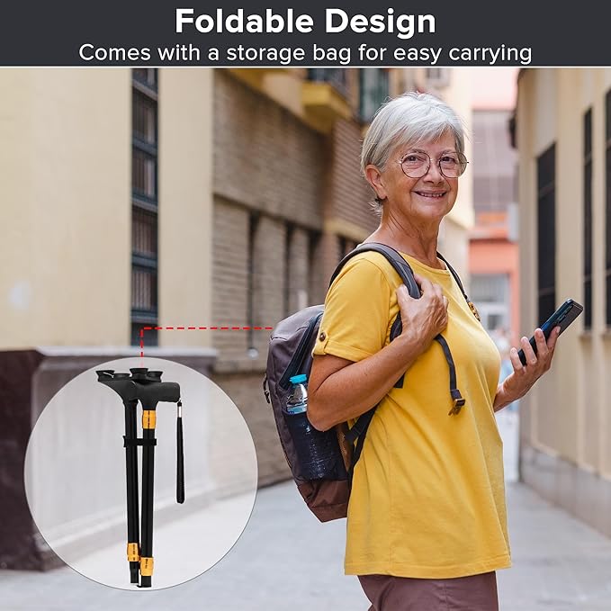 LIXIANG Walking Cane for Women for Stability Seniors Balance Folding Foldable Canes for Men Heavy Duty Adjustable Travel Collapsible Fashionable Fancy Decorative Unique Cool Cane