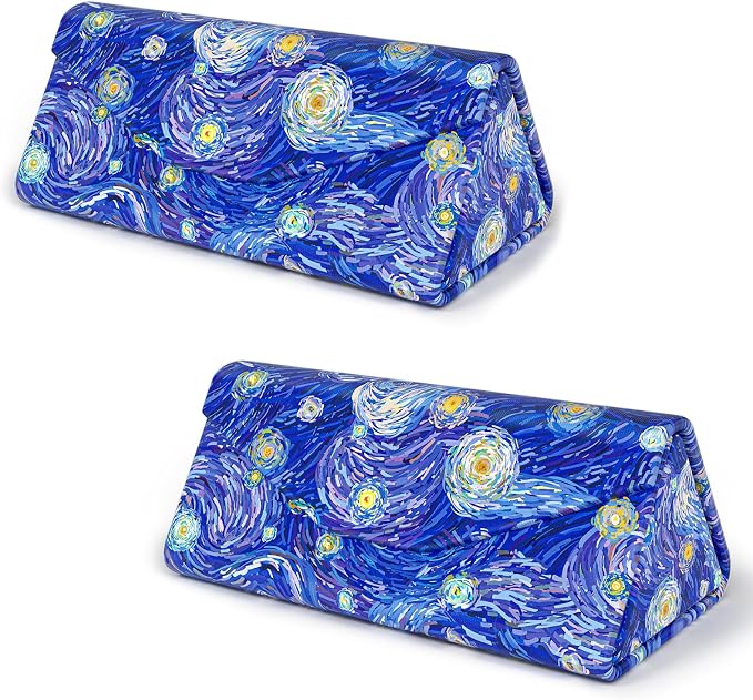 Sunglasses Case, Foldable Glasses Case, Magnetic PU Leather Hard Shell Folding Eyeglass Holder Box, Collapsible Unisex