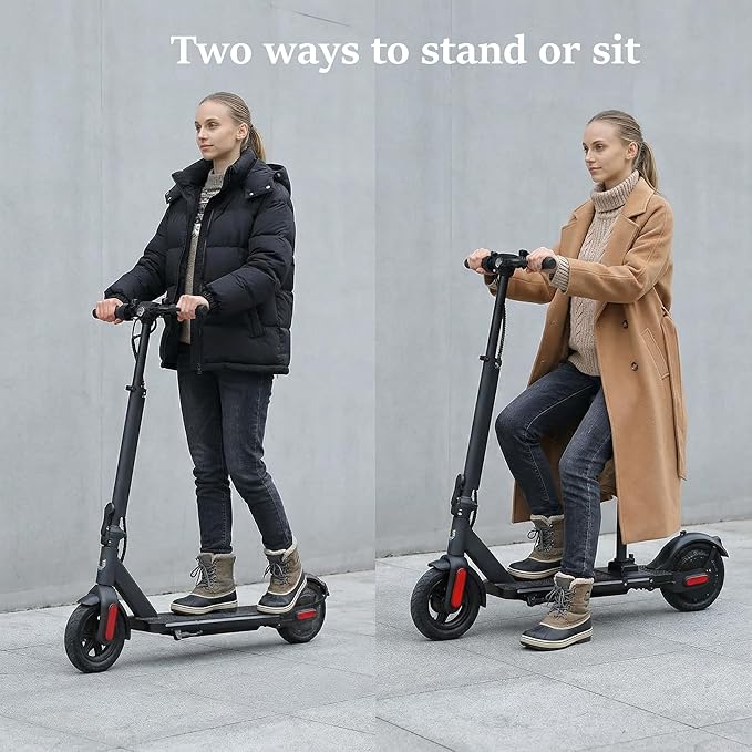 Caroma Electric Scooter with Seat Option,500/350W Motor Up to 25/20 Miles Range & 25/20 MPH Speed,9" Tires,Adjustable Electric Scooter for Adults,Foldable Commuting