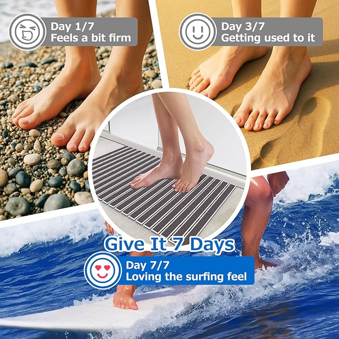 Non Slip Rubber Bathtub & Shower Mat - Fast Drain & Upright Drying Design, Strong Suction Cups, Structured Textured Surface, Low-Maintenance Bathroom Safety Mat, 27 x 16 Inch, Dark Gray, Matace