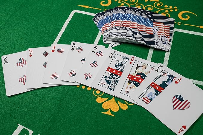 Military Gift Shop Blue American Flag Playing Cards - Patriotic Graphics - Premium Quality - Veteran Gifts for Men or Women | Flag Playing Cards Blue
