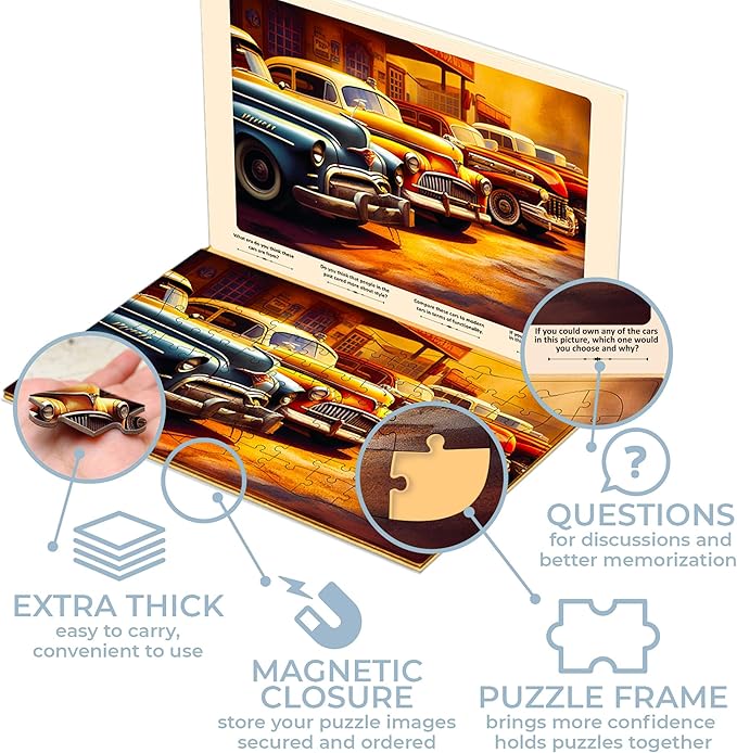 QUOKKA Alzheimers Jigsaw Puzzle Games for Adults with Horses, Dogs and Cars - 3 Set Dementia Puzzles for Elderly - 100 Piece Dementia Activities for Adults - Large Piece Gifts Products for Seniors