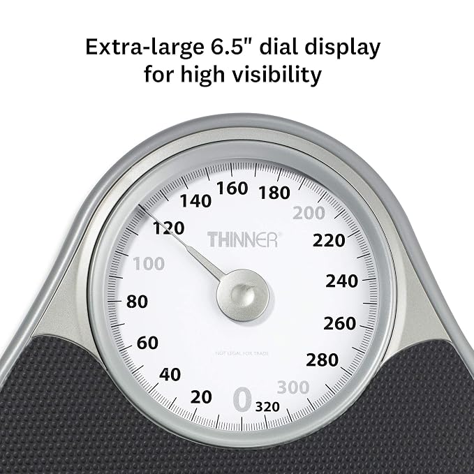 Thinner by Conair Scale for Body Weight, Analog Bathroom Scale in Black (Pack of 2)