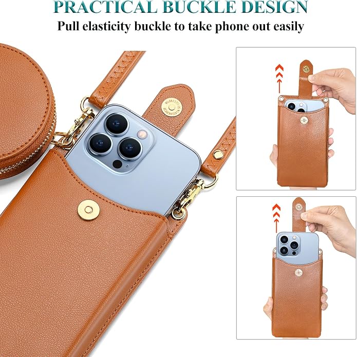 Peacocktion Small Crossbody Cell Phone Purse for Women, Lightweight Mini Small Crossbody Bags for Women with Card Slots
