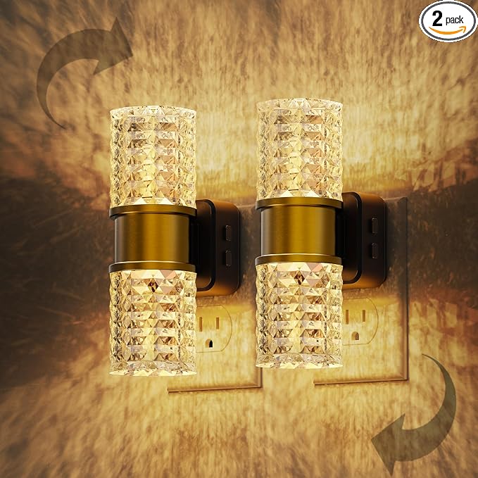 L LOHAS LED Night Light, Dimmable Night Lights Plug into Wall，2 Pack | 0-100LM Adjustable Brightness LED Night Light, Automatic Night Lights Plug in, Auto Light Sensor, Bedroom Hallway Home Decor
