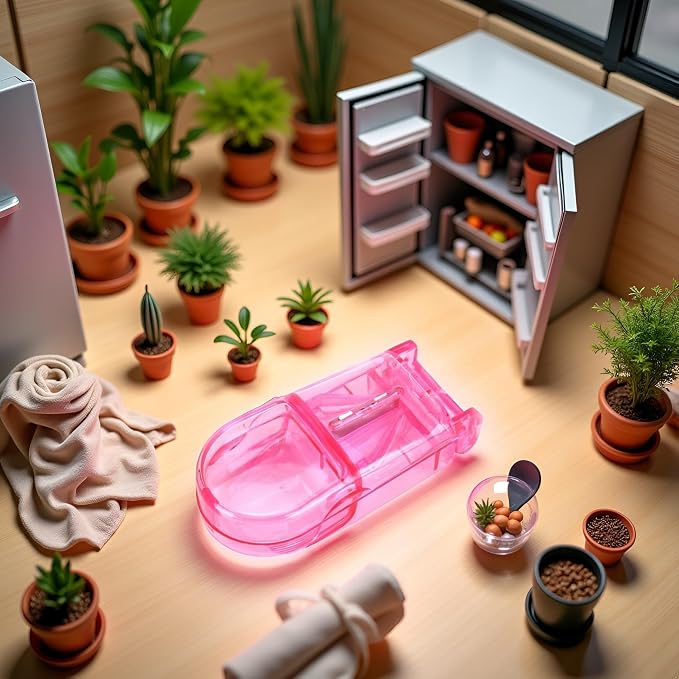 1 Pc Pink Clear Pill Cutter,Pill Cutter and Splitter with Dispenser,Splitter with Dispenser, Cuts Pills, Vitamins, Tablets, Cutting Small Pills or Large Medicine Organizer Pill Dispensers