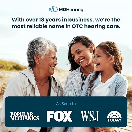 MDHearing VOLT 4 OTC Hearing Aids for Seniors – Behind-the-Ear Hearing Aids | Portable Charging Case, Advanced Noise Cancelling, Fits Comfortably with Glasses, Doctor-Designed, Digital Hearing Aids