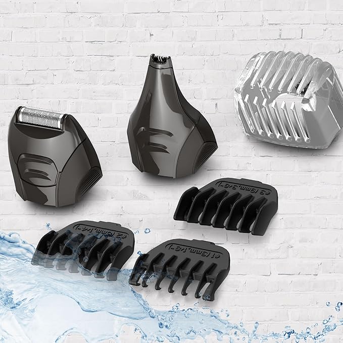 Remington All-in-One Grooming Kit, Lithium Powered, 8 Piece Set, Black