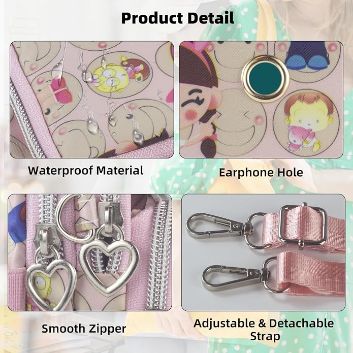Small Crossbody Bag for Women - Mini Phone Purses with Crossbody Strap and Wallet - Nylon Arm Bag