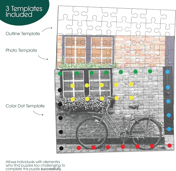 Keeping Busy Bike Dementia Puzzles Activities for Seniors | Alzheimer Products for Elderly Patients | Fun Memory Game Toy & Cognitive Brain for Senior Citizens w/Memory Loss or Alzheimers 48 PC