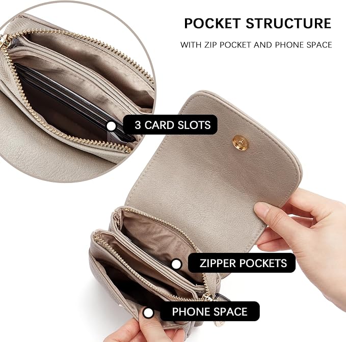 BOSTANTEN Small Crossbody Bag for Women Designer Cell Phone Purse | Vegan Leather, Multiple Pockets, Card Slots, Compact Size for Phone, Cards and Keys, Daily Travel Shopping Use